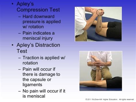 knee compression rotation test|apley compression and distraction test.